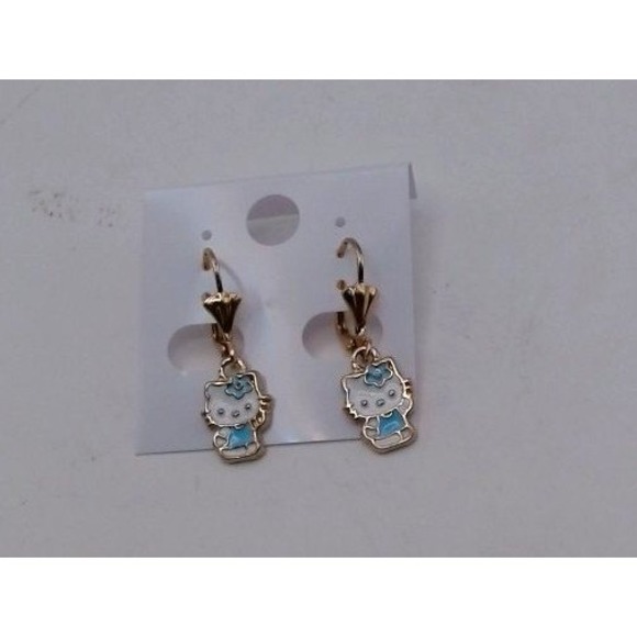 Sanrio Jewelry - Sanrio - Hello Kitty Dangling Earrings, Blue Outfit, BRAND NEW